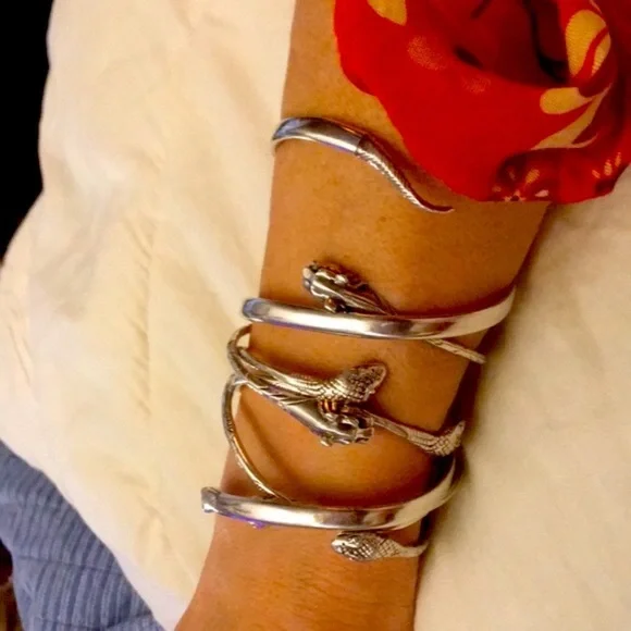 🆕 Sterling Silver Snake Wraparound Bracelet